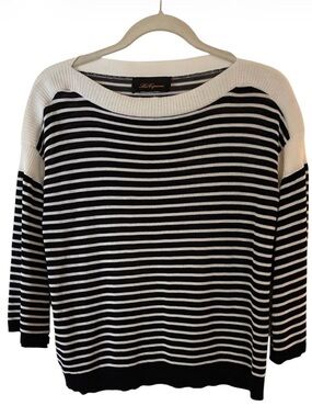 Les Copains striped light weight sweater classic black-and-white stripe